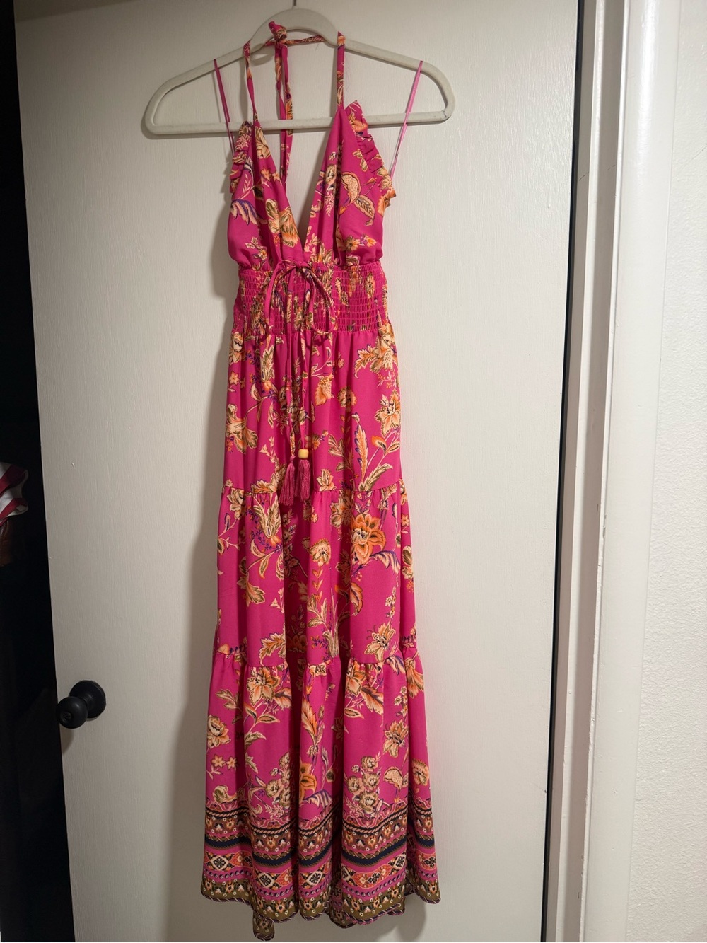 Chelsea & Violet Pink Floral Halter Maxi Dress